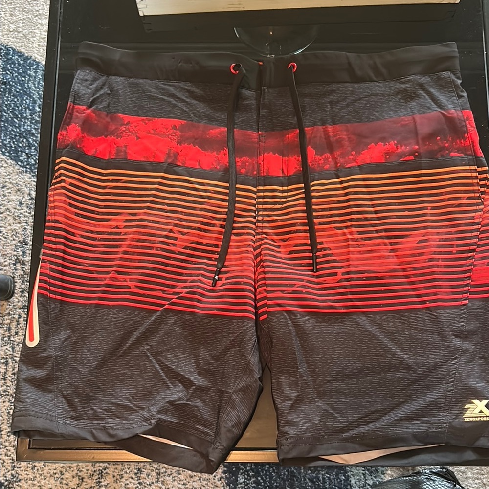 ZeroXposur Men's Swim Trunks - Black and Red